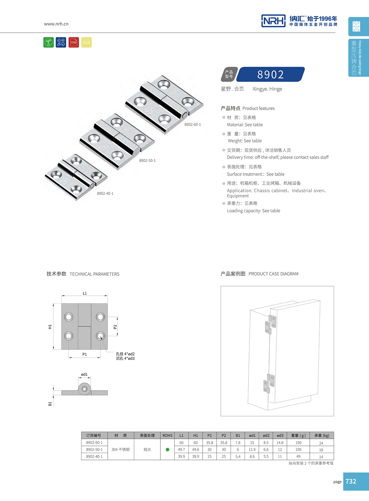 重型铸压合页8902-40-1